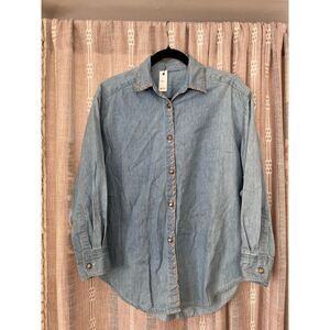 Vintage Chambray Western Stitch Long Sleeve Button Down Shirt